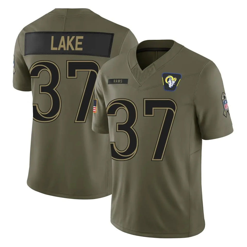 BIPIHUC LA.Rams #37 Quentin Lake Player Olive 2025 Salute To Service Limited Game Stitched Jerseys
