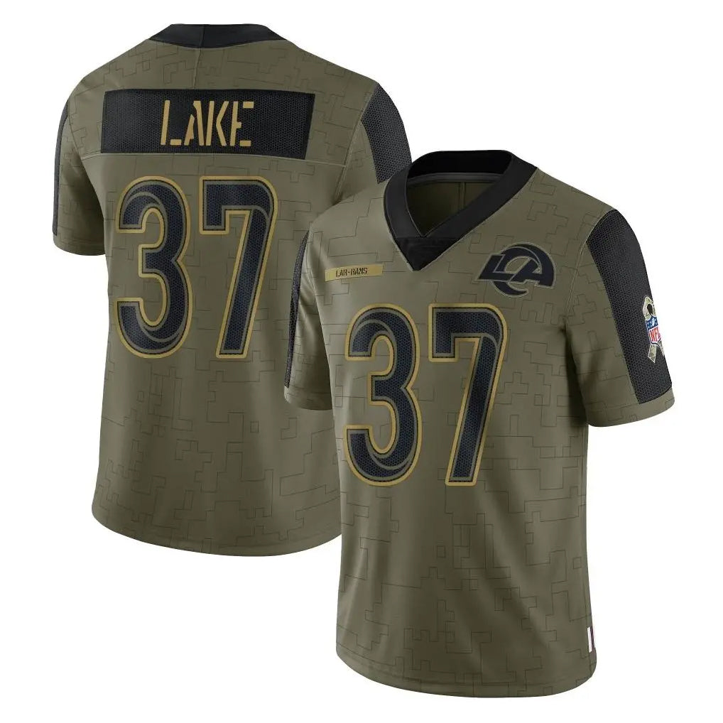 BIPIHUC LA.Rams #37 Quentin Lake Player Olive Salute To Service Limited Game Stitched Jerseys