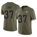 BIPIHUC LA.Rams #37 Quentin Lake Player Olive Salute To Service Limited Stitched Jerseys