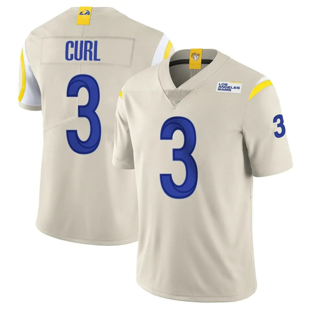 BIPIHUC LA.Rams #3 Kam Curl Player Bone Limited Vapor Home Game Stitched Jerseys