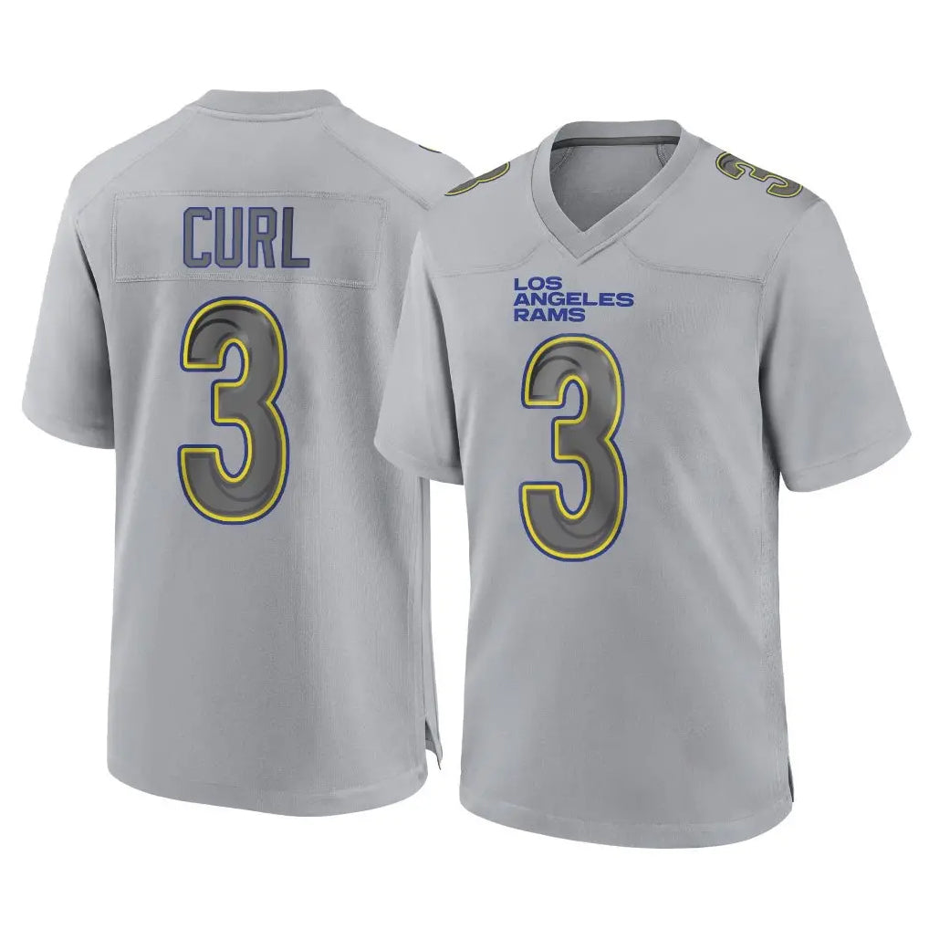 BIPIHUC LA.Rams #3 Kam Curl Player Gray Atmosphere Fashion Home Game Stitched Jerseys