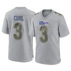 BIPIHUC LA.Rams #3 Kam Curl Player Gray Atmosphere Fashion Home Game Stitched Jerseys