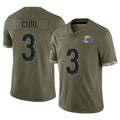 BIPIHUC LA.Rams #3 Kam Curl Player Olive Salute To Service Limited Stitched Jerseys