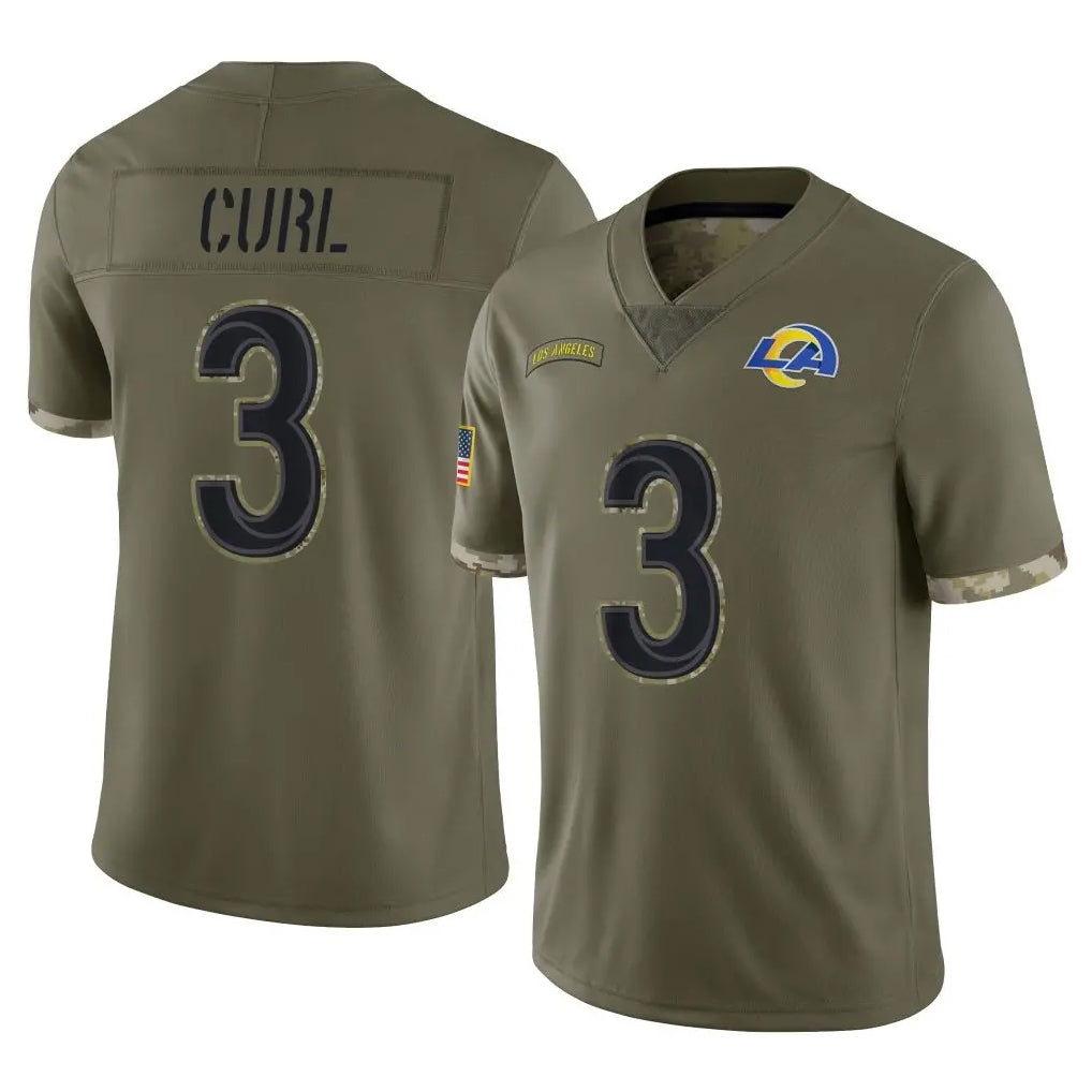 BIPIHUC LA.Rams #3 Kam Curl Player Olive Salute To Service Limited Stitched Jerseys