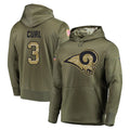 BIPIHUC LA.Rams #3 Kam Curl Player Olive Salute to Service Pullover Hoodies Home Game Stitched Jerseys