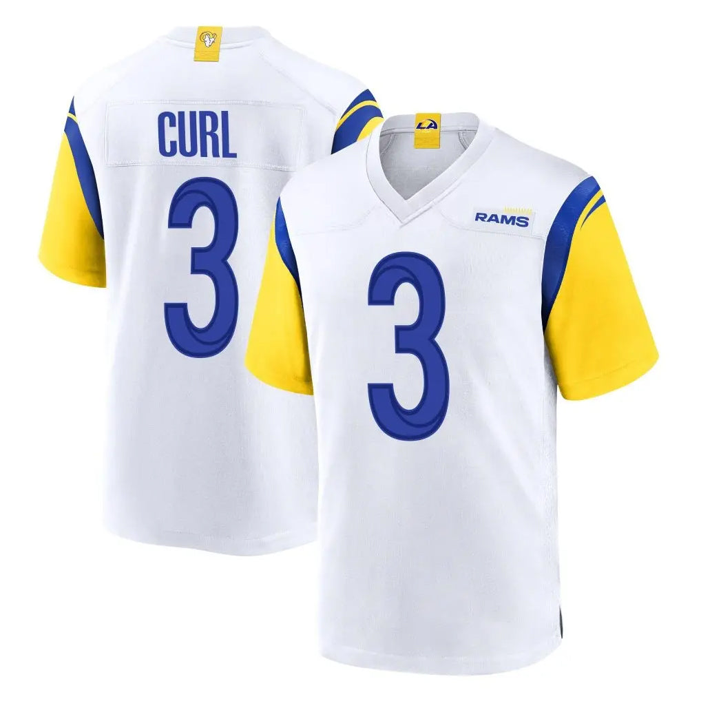BIPIHUC LA.Rams #3 Kam Curl Player White Home Game Stitched Jerseys