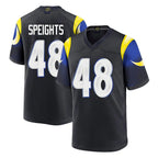 BIPIHUC LA.Rams #48 Omar Speights Player Black Midnight Rivalries Collection Home Game Stitched Jerseys
