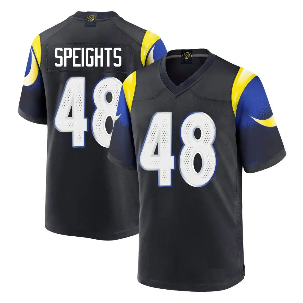 BIPIHUC LA.Rams #48 Omar Speights Player Black Midnight Rivalries Collection Home Game Stitched Jerseys