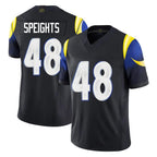 BIPIHUC LA.Rams #48 Omar Speights Player Black Midnight Rivalries Collection Limited Home Game Stitched Jerseys