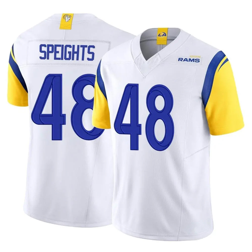BIPIHUC LA.Rams #48 Omar Speights Player White Limited Vapor F.U.S.E. Home Game Stitched Jerseys