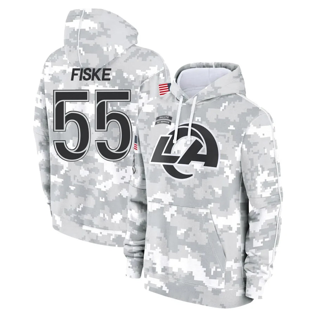 BIPIHUC LA.Rams #55 Braden Fiske Player Arctic Camo Salute to Service Hoodies Limited Game Stitched Jerseys