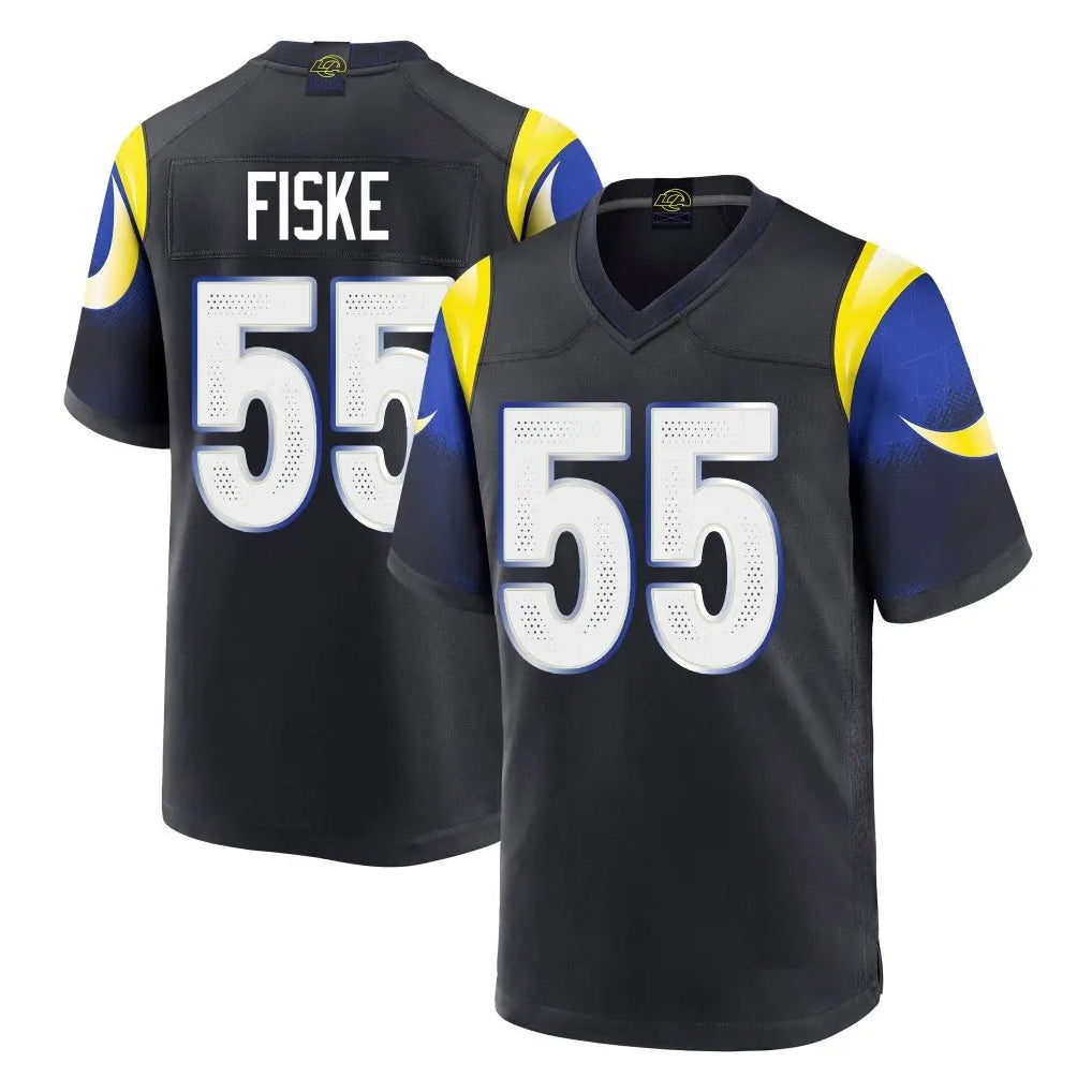 BIPIHUC LA.Rams #55 Braden Fiske Player Black Midnight Rivalries Collection Home Game Stitched Jerseys