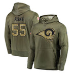 BIPIHUC LA.Rams #55 Braden Fiske Player Olive Salute to Service Pullover Hoodies Home Game Stitched Jerseys