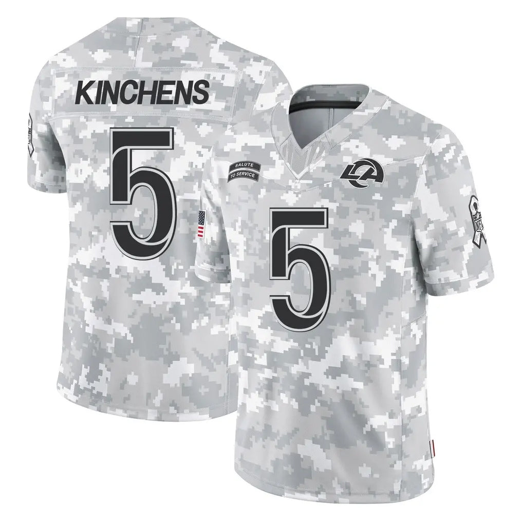 BIPIHUC LA.Rams #5 Kamren Kinchens Player Arctic Camo Salute To Service Limited Game Stitched Jerseys