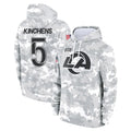 BIPIHUC LA.Rams #5 Kamren Kinchens Player Arctic Camo Salute to Service Hoodies Limited Game Stitched Jerseys