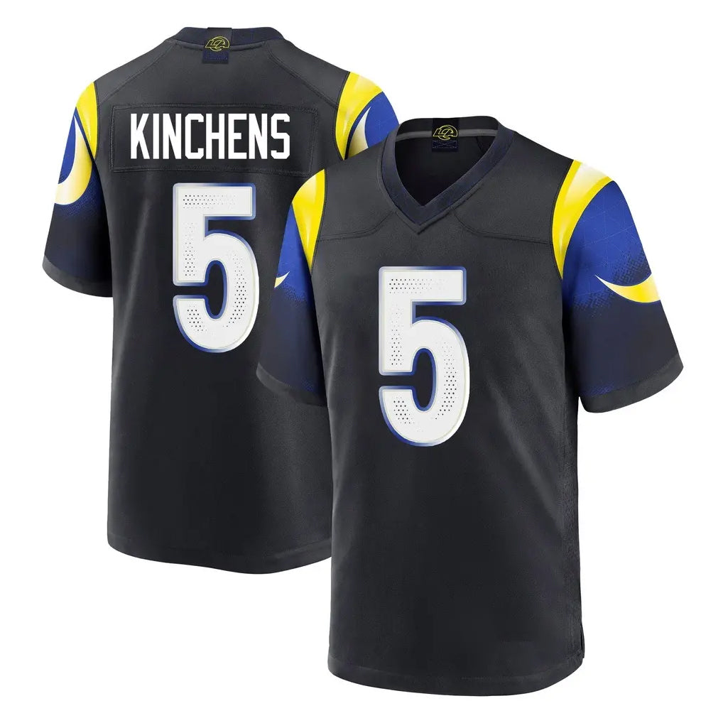 BIPIHUC LA.Rams #5 Kamren Kinchens Player Black Midnight Rivalries Collection Home Game Stitched Jerseys
