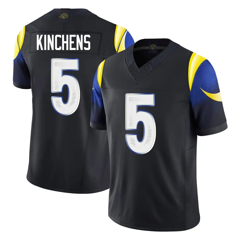 BIPIHUC LA.Rams #5 Kamren Kinchens Player Black Midnight Rivalries Collection Limited Home Game Stitched Jerseys