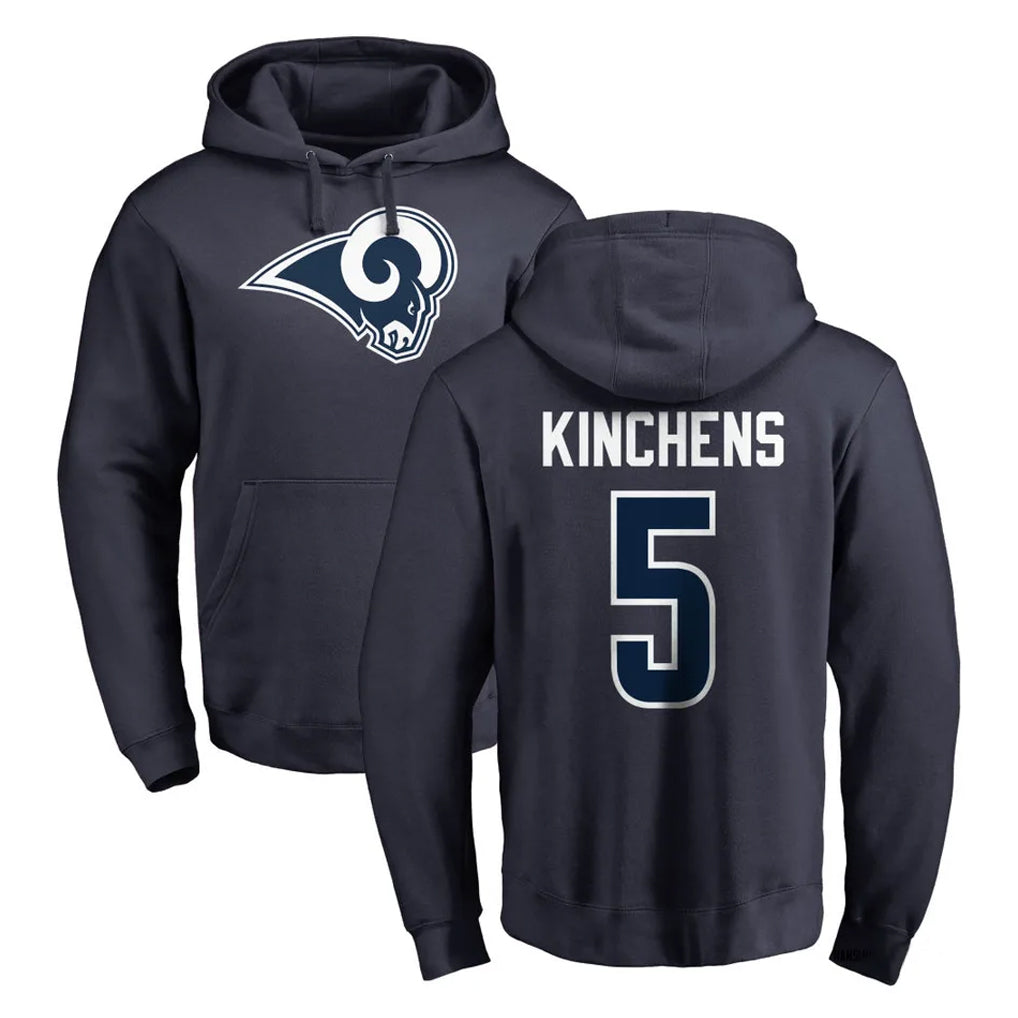 BIPIHUC LA.Rams #5 Kamren Kinchens Player Navy Pullover Hoodie Limited Game Stitched Jerseys