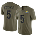 BIPIHUC LA.Rams #5 Kamren Kinchens Player Olive Salute To Service Limited Stitched Jerseys