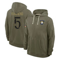 BIPIHUC LA.Rams #5 Kamren Kinchens Player Olive Salute to Service Pullover Hoodies Limited Stitched Jerseys
