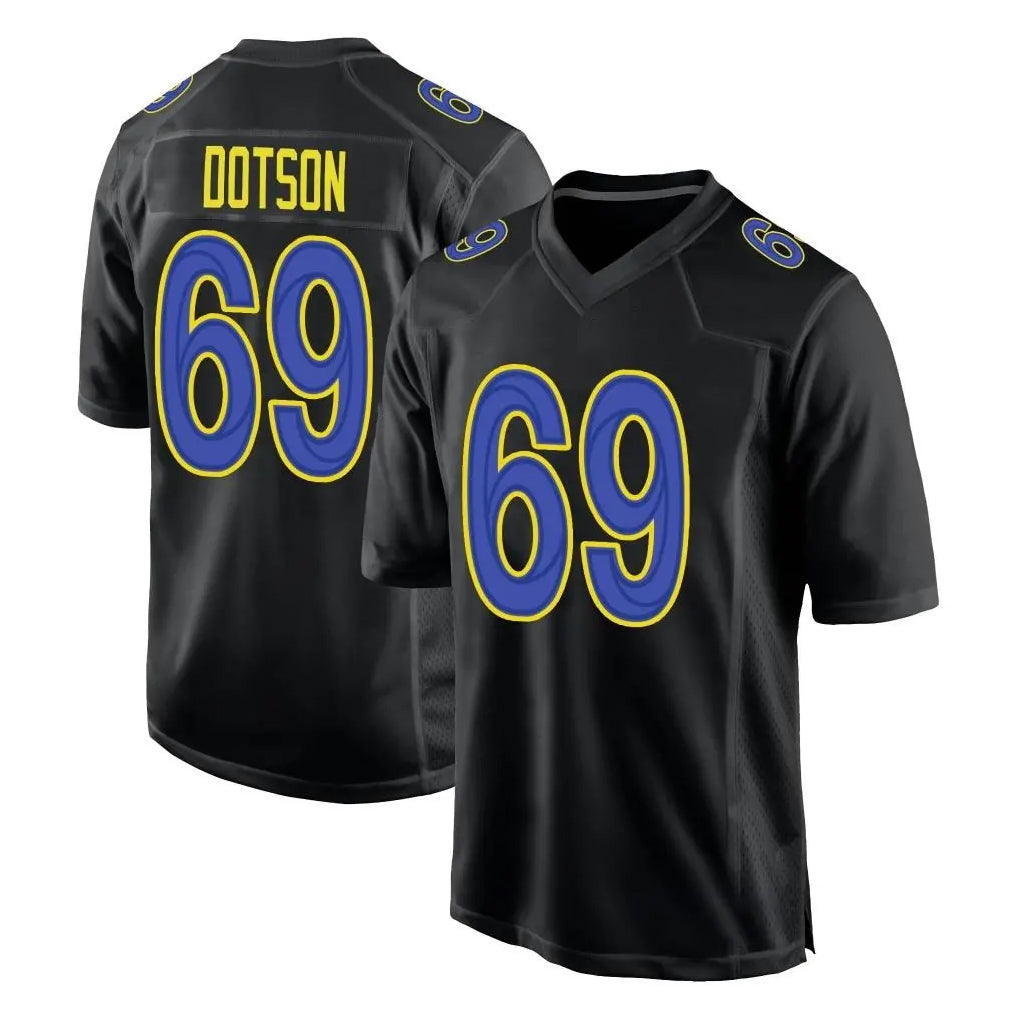 BIPIHUC LA.Rams #69 Kevin Dotson Player Black Fashion Limited Home Game Stitched Jerseys