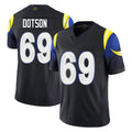 BIPIHUC LA.Rams #69 Kevin Dotson Player Black Midnight Rivalries Collection Limited Home Game Stitched Jerseys