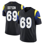 BIPIHUC LA.Rams #69 Kevin Dotson Player Black Midnight Rivalries Collection Limited Home Game Stitched Jerseys