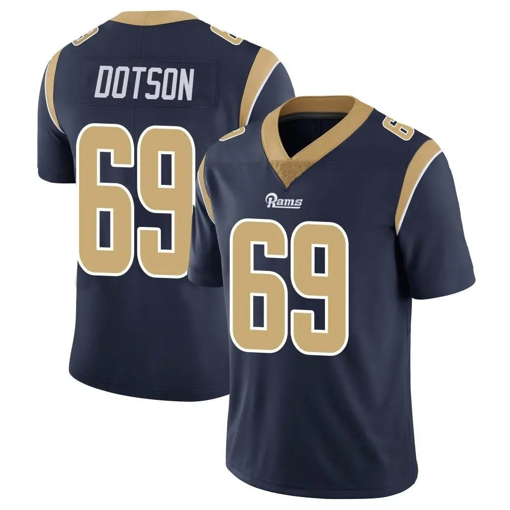 BIPIHUC LA.Rams #69 Kevin Dotson Player Navy Limited Vapor Untouchable Home Game Stitched Jerseys