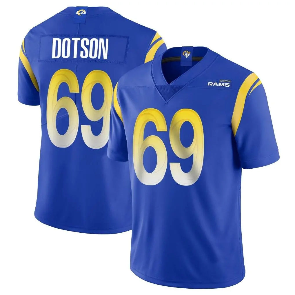 BIPIHUC LA.Rams #69 Kevin Dotson Player Royal Limited Vapor Untouchable Home Game Stitched Jerseys