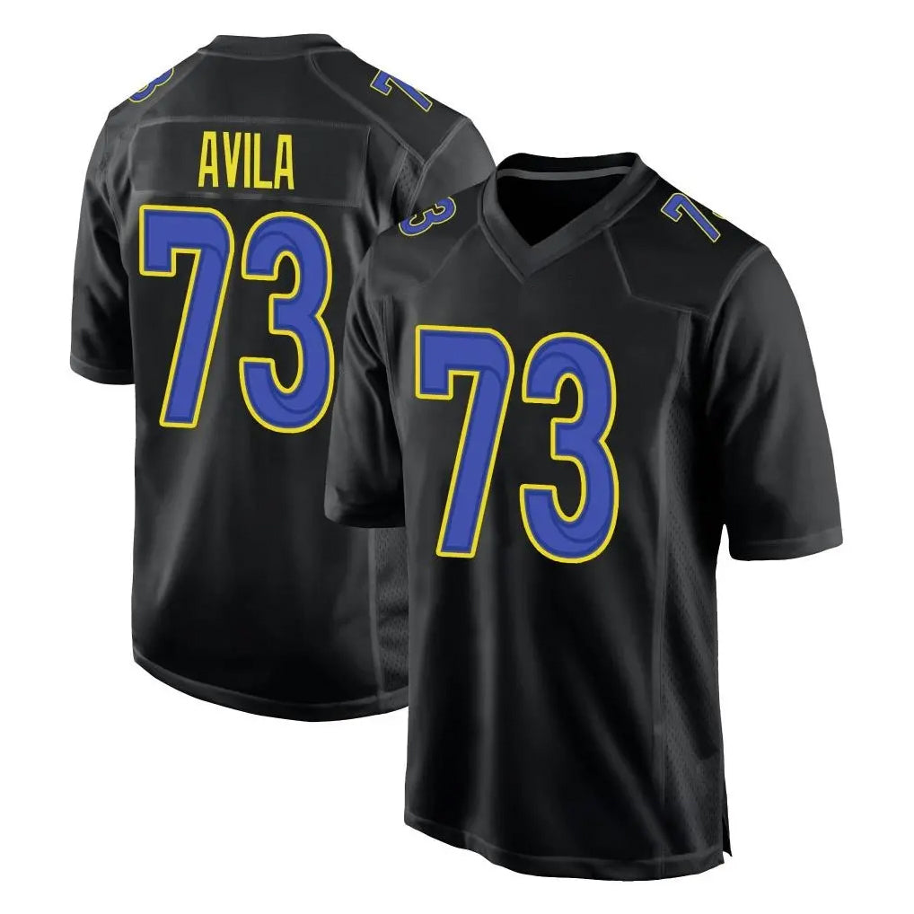 BIPIHUC LA.Rams #73 Steve Avila Player Black Fashion Limited Home Game Stitched Jerseys