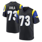 BIPIHUC LA.Rams #73 Steve Avila Player Black Midnight Rivalries Collection Home Game Stitched Jerseys