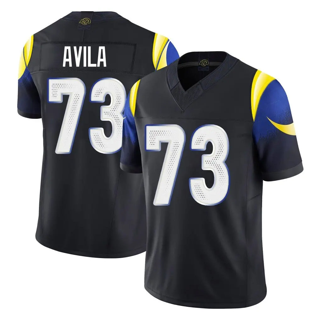 BIPIHUC LA.Rams #73 Steve Avila Player Black Midnight Rivalries Collection Limited Home Game Stitched Jerseys