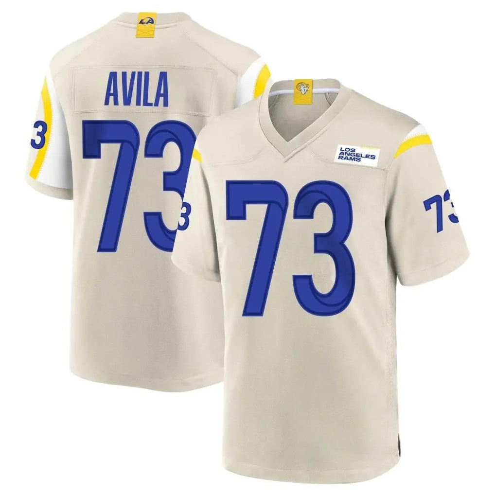 BIPIHUC LA.Rams #73 Steve Avila Player Bone Home Game Stitched Jerseys
