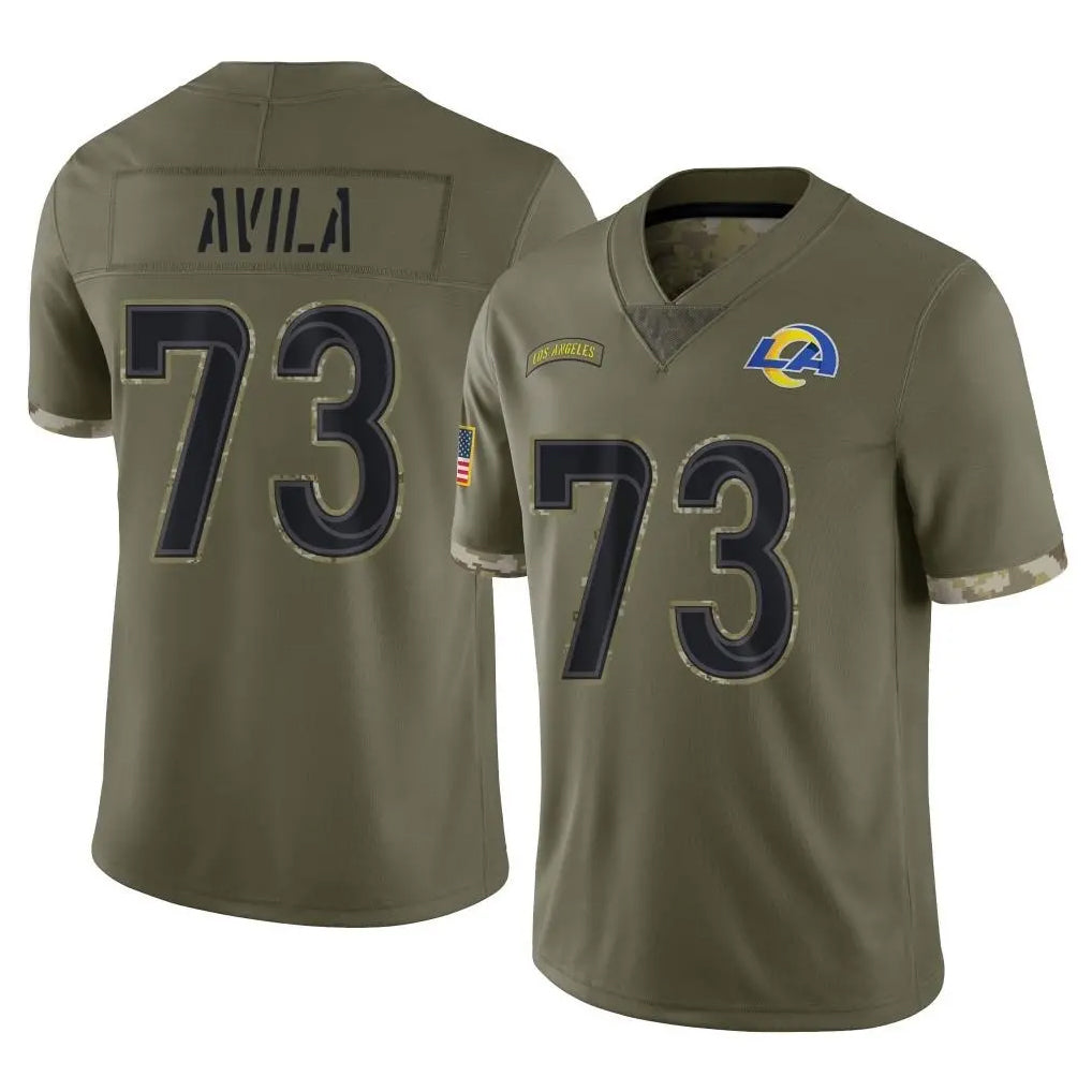 BIPIHUC LA.Rams #73 Steve Avila Player Olive Salute To Service Limited Stitched Jerseys