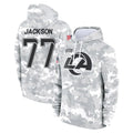 BIPIHUC LA.Rams #77 Alaric Jackson Player Arctic Camo Salute to Service Hoodies Limited Game Stitched Jerseys