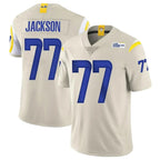 BIPIHUC LA.Rams #77 Alaric Jackson Player Bone Limited Vapor Home Game Stitched Jerseys