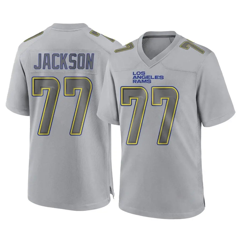 BIPIHUC LA.Rams #77 Alaric Jackson Player Gray Atmosphere Fashion Home Game Stitched Jerseys