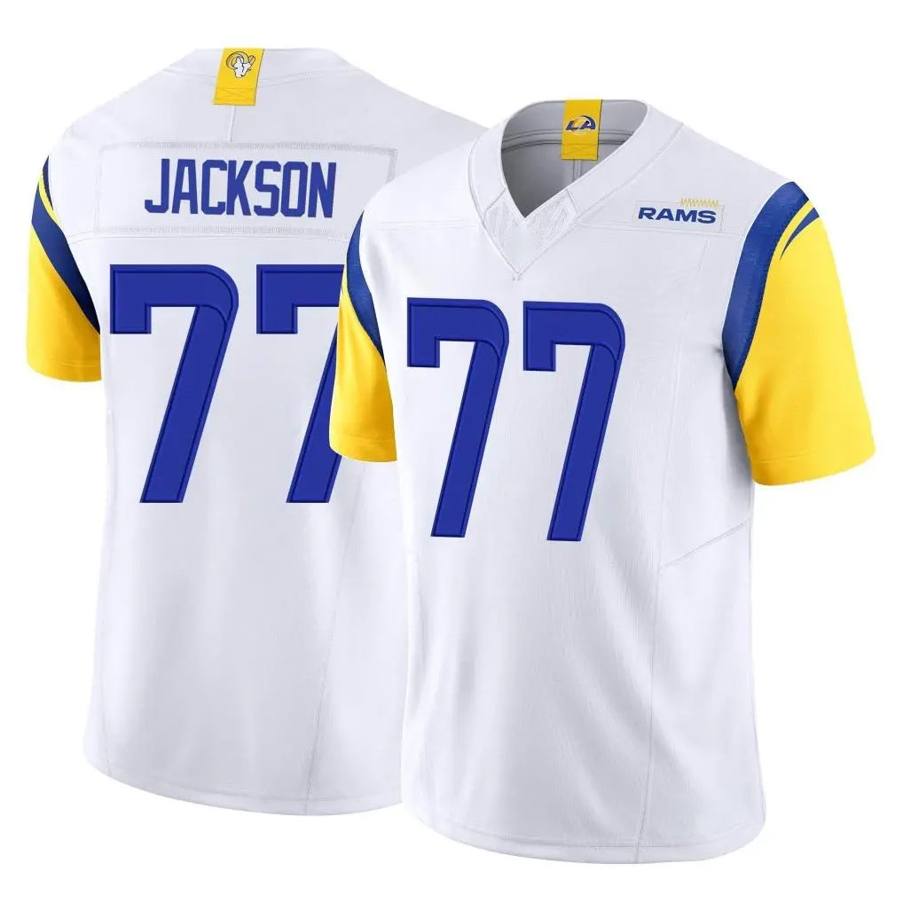BIPIHUC LA.Rams #77 Alaric Jackson Player White Limited Vapor F.U.S.E. Home Game Stitched Jerseys