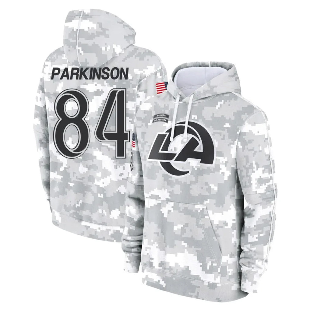 BIPIHUC LA.Rams #84 Colby Parkinson Player Arctic Camo Salute to Service Hoodies Limited Game Stitched Jerseys