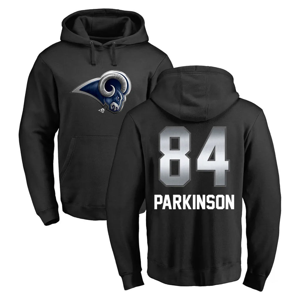 BIPIHUC LA.Rams #84 Colby Parkinson Player Black Pullover Hoodie Limited Game Stitched Jerseys
