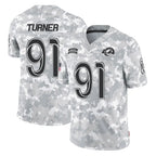 BIPIHUC LA.Rams #91 Kobie Turner Player Arctic Camo Salute To Service Limited Game Stitched Jerseys
