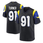 BIPIHUC LA.Rams #91 Kobie Turner Player Black Midnight Rivalries Collection Home Game Stitched Jerseys