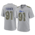 BIPIHUC LA.Rams #91 Kobie Turner Player Gray Atmosphere Fashion Home Game Stitched Jerseys