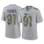 BIPIHUC LA.Rams #91 Kobie Turner Player Gray Atmosphere Fashion Home Game Stitched Jerseys
