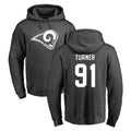 BIPIHUC LA.Rams #91 Kobie Turner Player Gray Pullover Hoodie Limited Game Stitched Jerseys