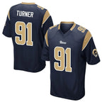 BIPIHUC LA.Rams #91 Kobie Turner Player Navy Home Game Stitched Jerseys