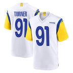 BIPIHUC LA.Rams #91 Kobie Turner Player White Home Game Stitched Jerseys