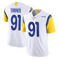 BIPIHUC LA.Rams #91 Kobie Turner Player White Limited Vapor Untouchable Home Game Stitched Jerseys