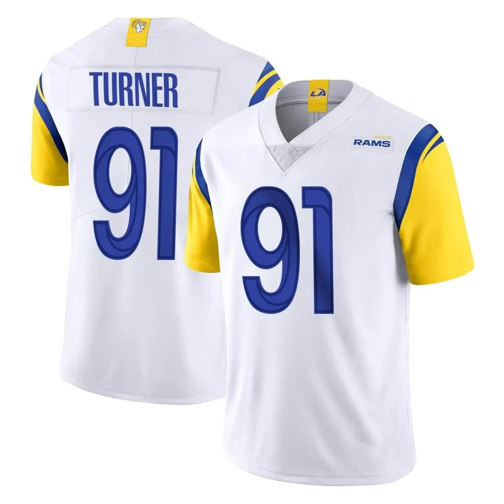 BIPIHUC LA.Rams #91 Kobie Turner Player White Limited Vapor Untouchable Home Game Stitched Jerseys