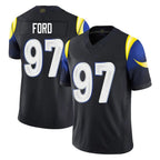 BIPIHUC LA.Rams #97 Poona Ford Player Black Midnight Rivalries Collection Limited Home Game Stitched Jerseys